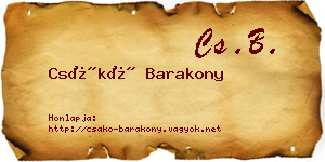 Csákó Barakony névjegykártya